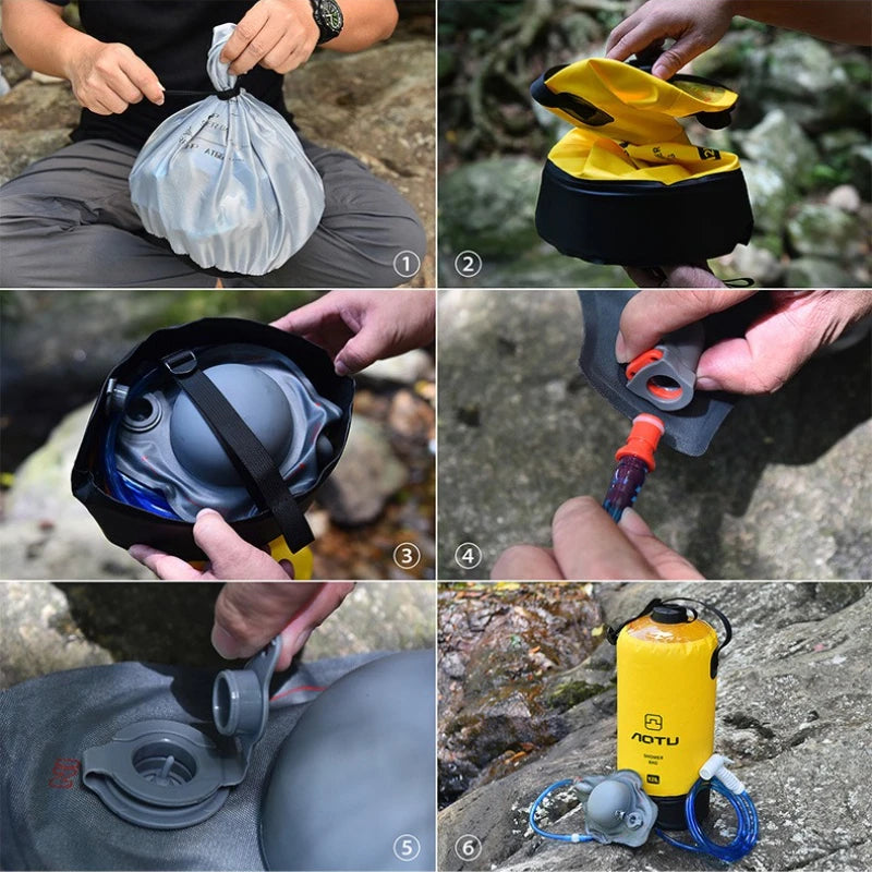 PVC 12L Outdoor Shower Bag - Perfect for Surf/Camp Trips