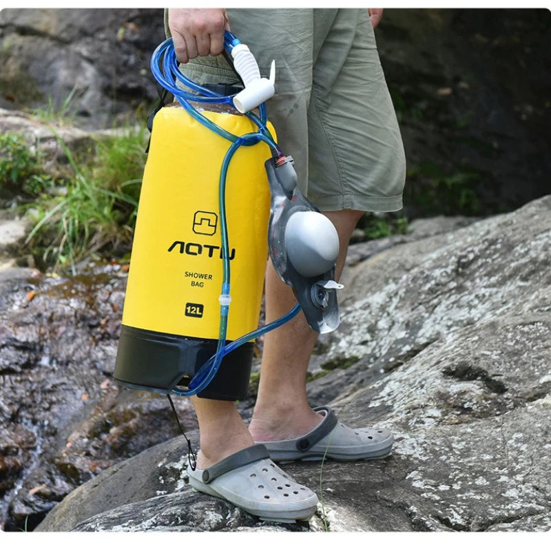 PVC 12L Outdoor Shower Bag - Perfect for Surf/Camp Trips